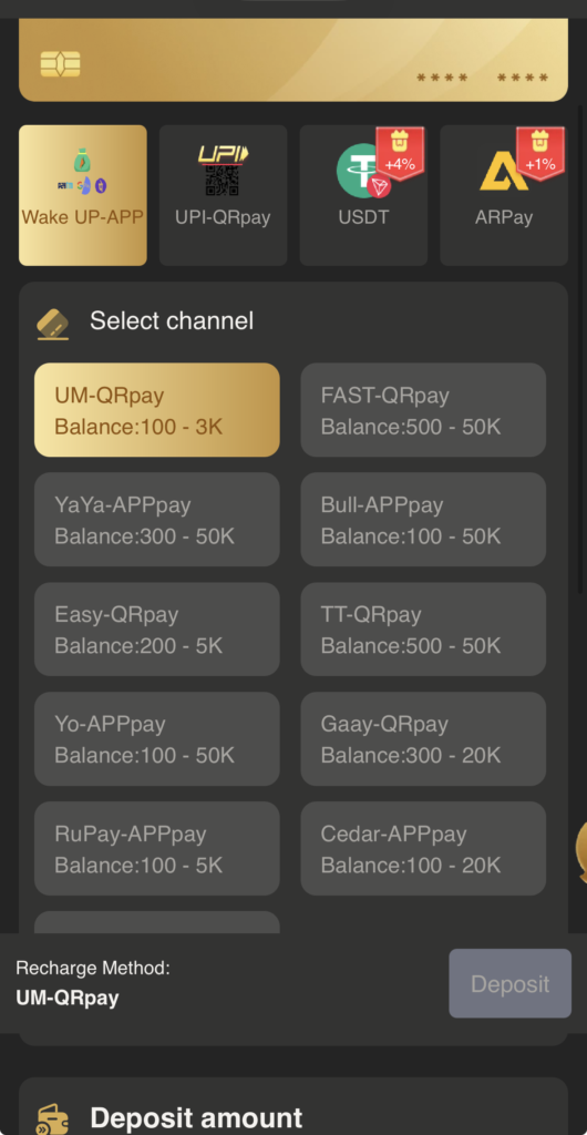 process of deposit in bdg win 
